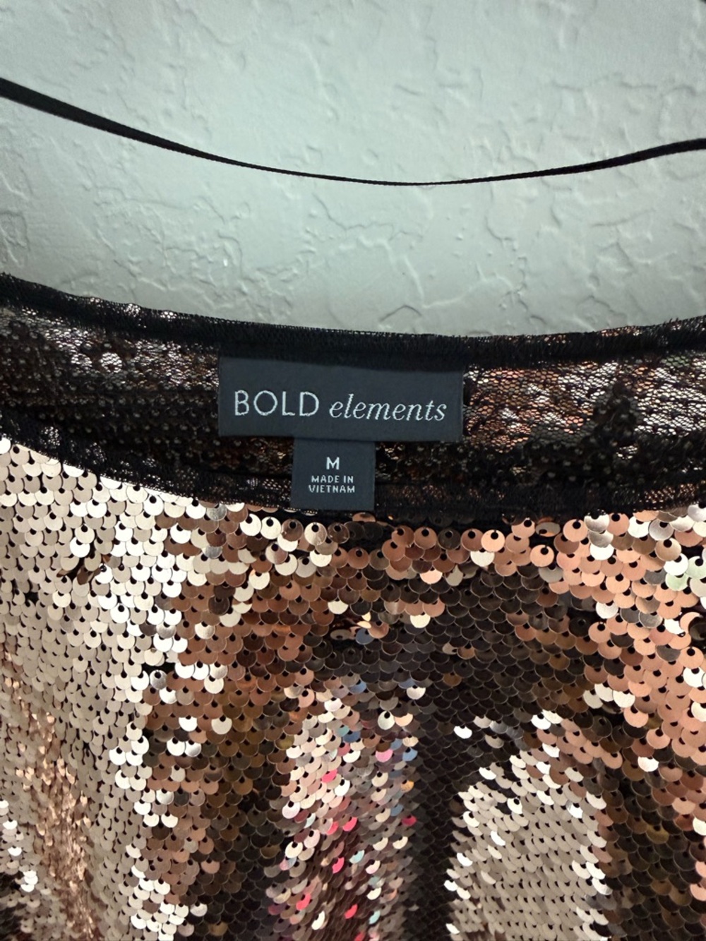 BOLD elements Rose Gold Sequin Ruffle-Sleeve Top - Picture 3 of 3